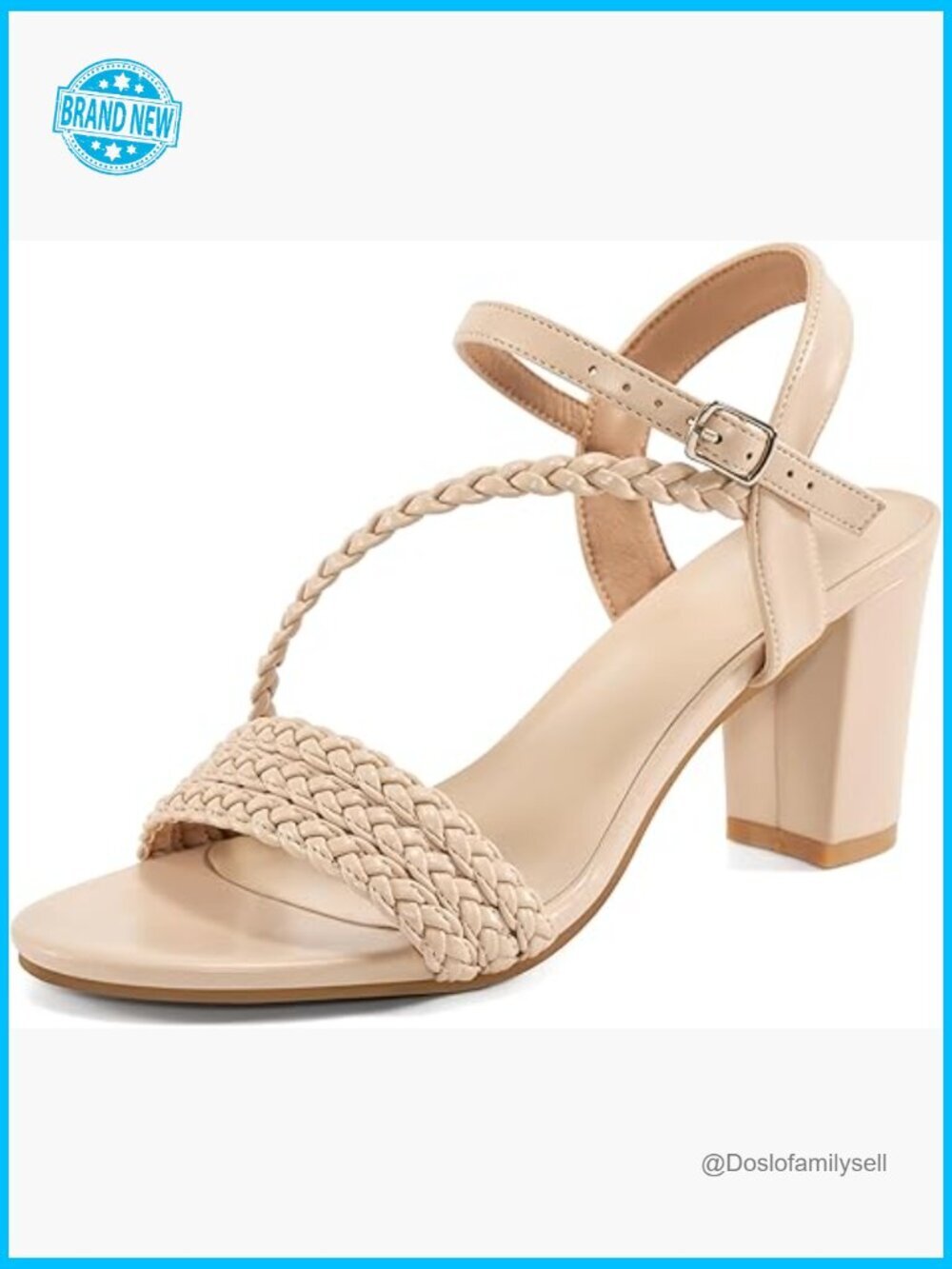 Strappy Block Heel Sandals Adjustable Ankle Strap Dressy Party Wedding Heels
